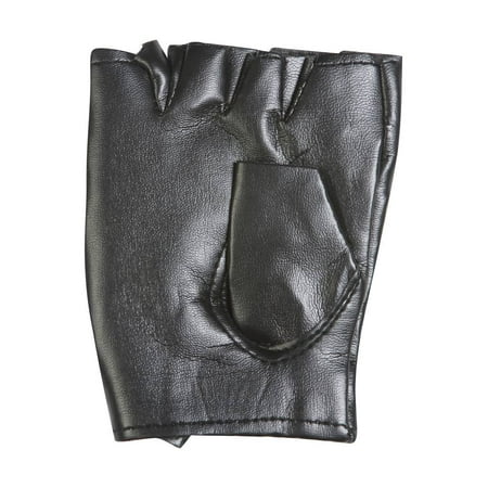 Polyester Rock Star Studded Fingerless Gloves