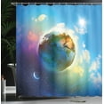thumbnail image 4 of Ambesonne Space Shower Curtain, Cosmos Vibrant Scenery, 69"Wx84"L, Blue Violet, 4 of 5