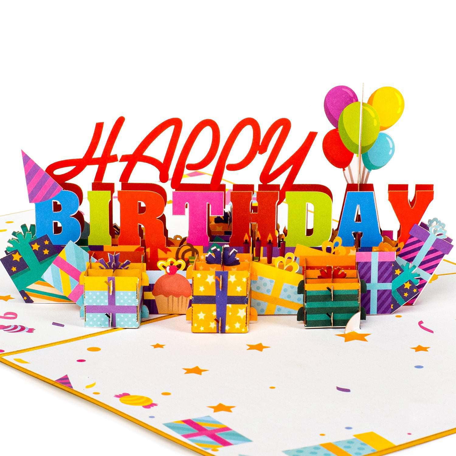 Happy 80th Birthday Flowers & Plants 3D Pop Up Greeting Card By Alljoy