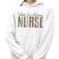 thumbnail image 2 of Labor and Delivery Nurse Leopard Print Hoodie Sweatshirt Unisex Large White, 2 of 5