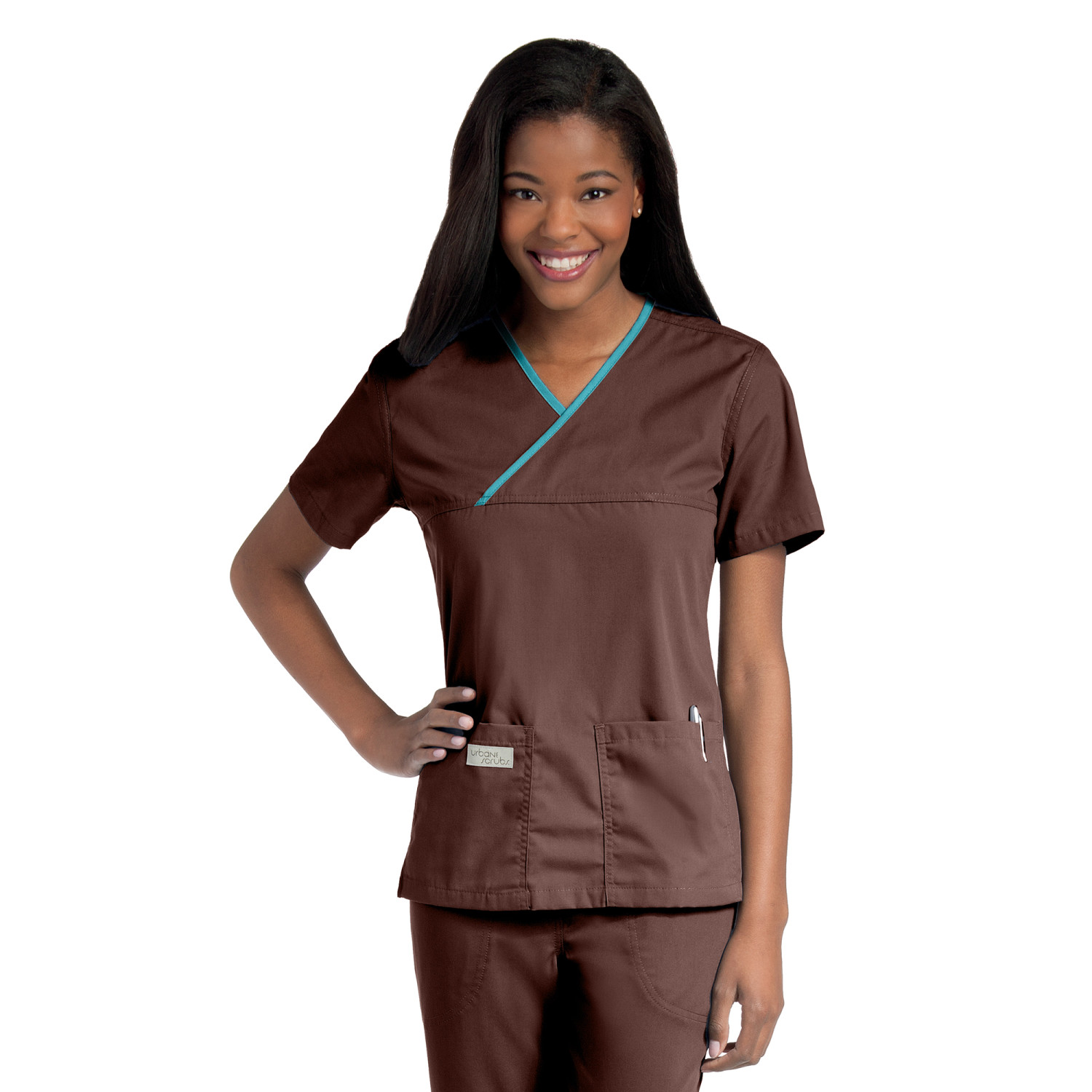 Urbane Scrubs Urbane Essentials Relaxed Fit 2Pocket Mock Wrap Neck