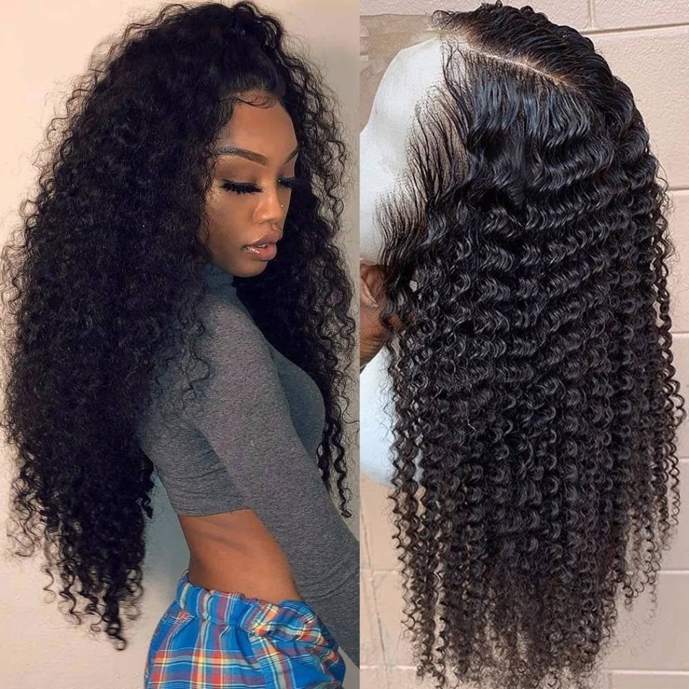 XICEN13x4 Kinky Curly Lace Front Human Hair Wigs For Black Women Transparent Lace Wigs With Frontal 150 250 Hair Walmart