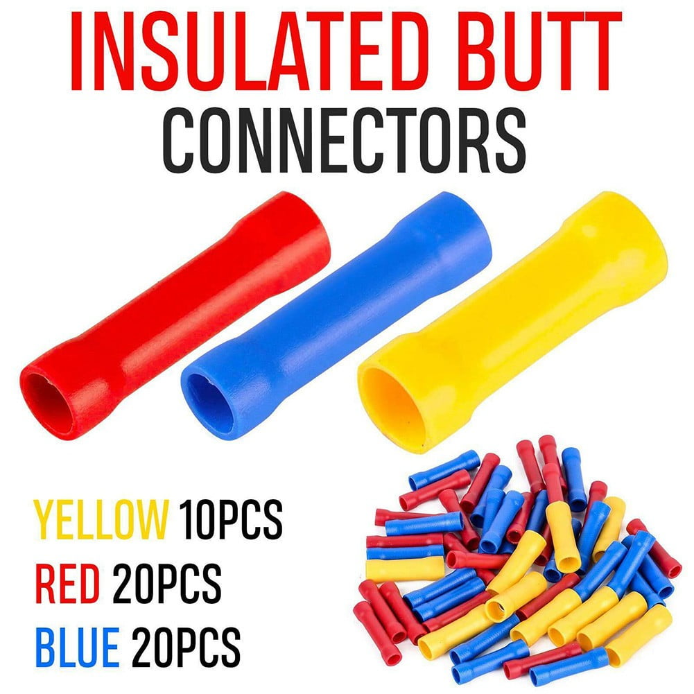 Insulated Straight Butt Connectors Electrical Connectors Cable Crimp Terminals 