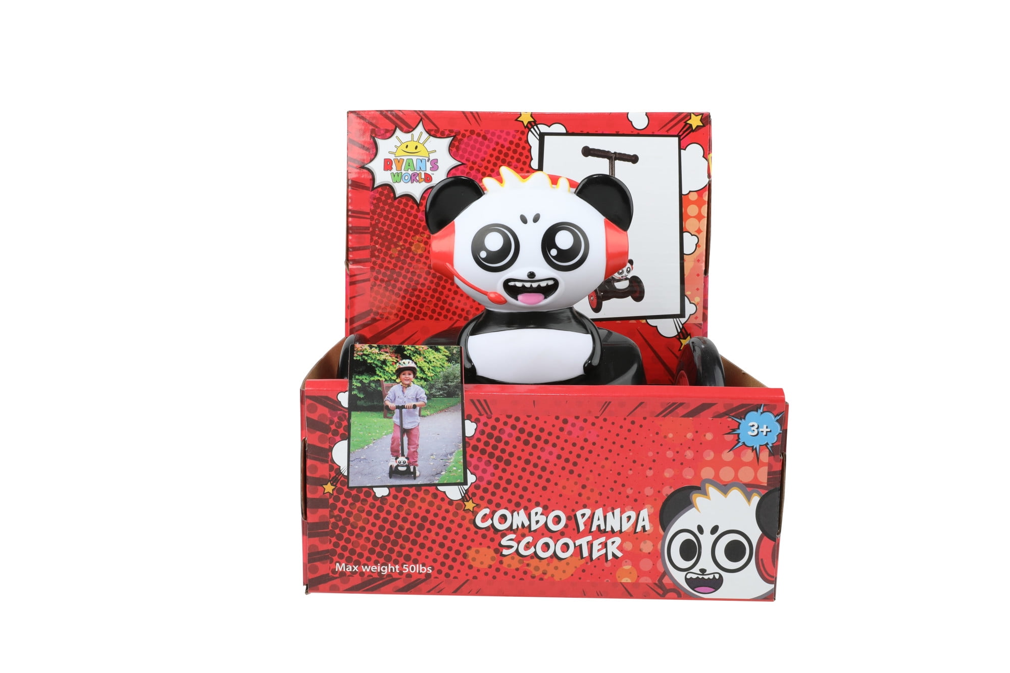 Ryan s World Combo Panda 3D Scooter with 3 wheels and tilt to turn