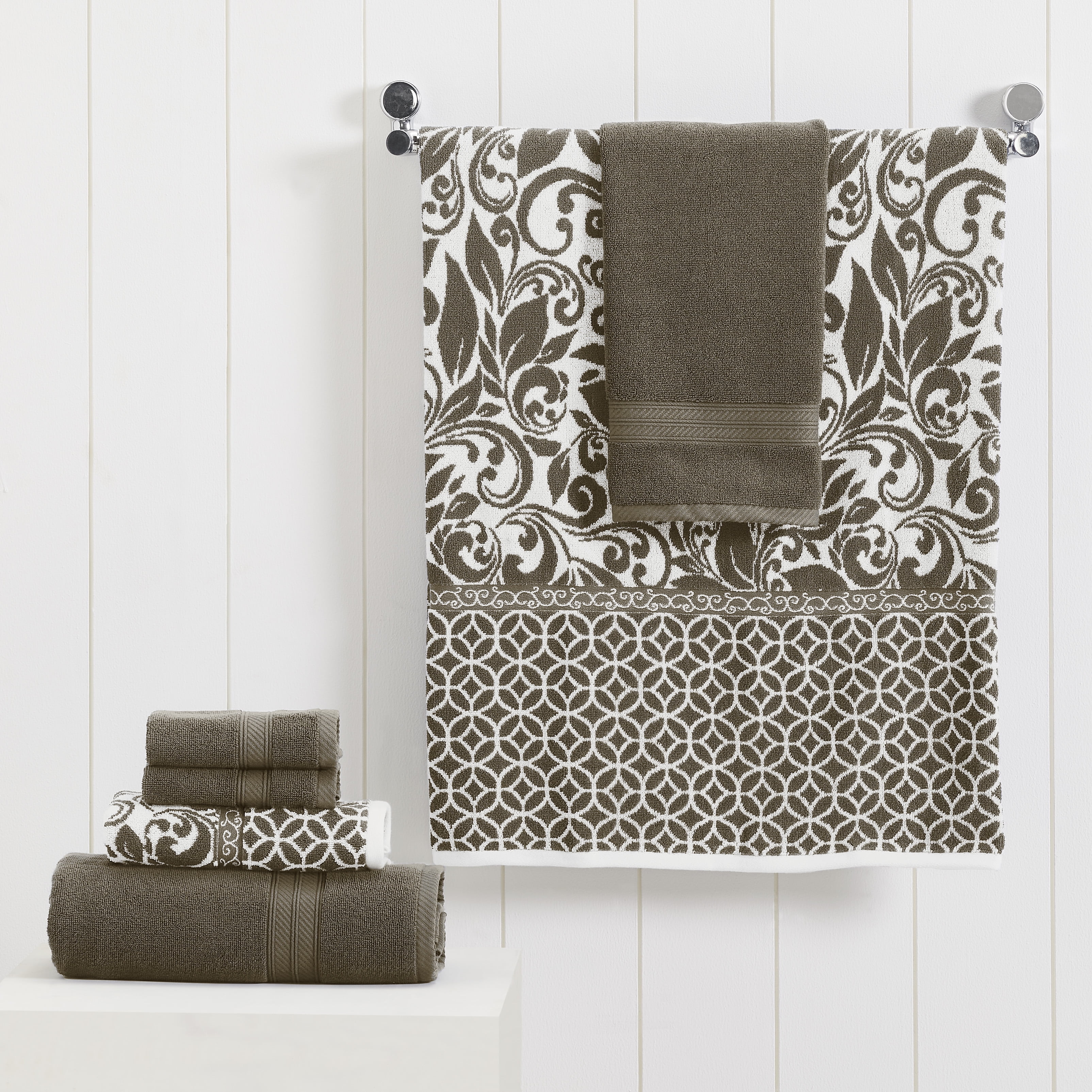 Brand – Pinzon Organic Cotton Bathroom Towels, 6-Piece Set, Latte Tan