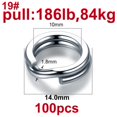 thumbnail image 1 of BLUEBROOK 100pcs Fishing Ring 3.7-14mm High Quality Stainless Steel Split Rings Double Circle Round Snap Pesca Accessories size19, 1 of 6