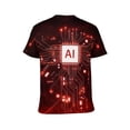 thumbnail image 2 of LAOLIUSN Men's AI Artificial Intelligence Graphic T-Shirt, Futuristic Techwear All Over Print Tee, M, 2 of 7