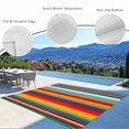 thumbnail image 3 of Mexican Stripes Outdoor Rug for Patio/Deck/Porch, Non-Slip Large Area Rug 5 x 8 Ft, Ethnic Horizontal Lines Tribal Geometric Art Indoor Outdoor Rugs Washable Area Rugs, Camping Rug Carpet Runner, 3 of 8