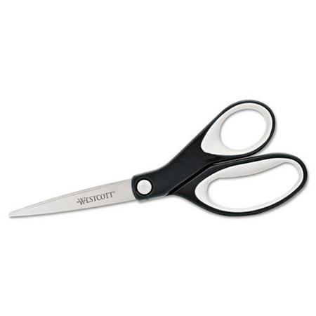 Acme United Corporation 15588 Straight KleenEarth Soft Handle Scissors, Black & Gray