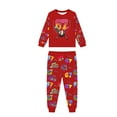 thumbnail image 2 of Tisuna Girls Boys Christmas Outfits Child 6 7 Print Long Sleeve Crew Neck Nightwear Casual Loose Autumn Winter Kids Homewear Set Red Size 6-7 Years, 2 of 4