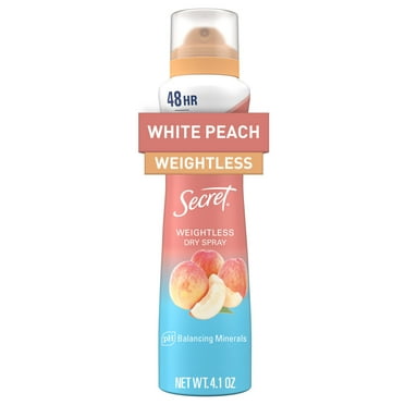 Secret Dry Spray Female Antiperspirant Deodorant, White Peach and Argan Oil, 4.1 oz