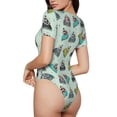 thumbnail image 2 of Bingfone Justaucorps à Col Rond pour Femmes Motif Phare, Manches Courtes à Boutons-Pression, Adapté pour Fête, Sport, Usage Quotidien-TTG, 2 of 7