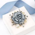 thumbnail image 2 of Elegant Rose Flower Brooch Pin for Women Men Wedding Party Gentleman's Essentials Handmade Crystal Pearl Fabric Flower Lapel Pin Dress Suit Accessories Boutonniere Ideas Gift, 2 of 13