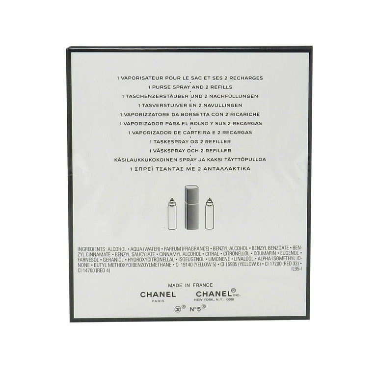 Chanel No. 5 By Chanel Eau De Parfum Spray Refillable Includes 1 Purse  Spray And 2 Refills 3 X.07 Oz