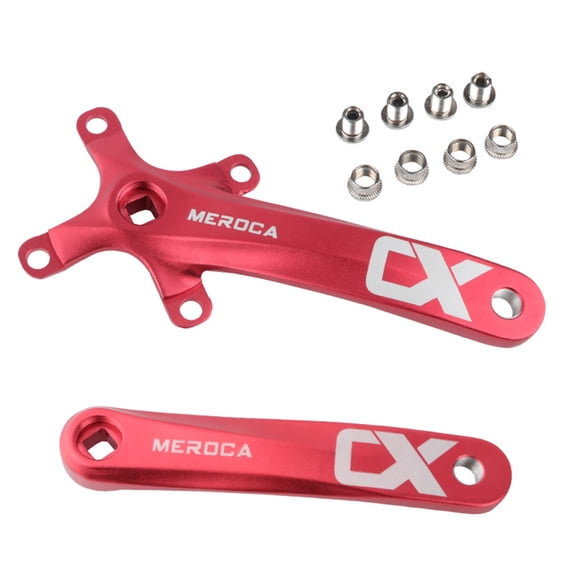 MEROCA Ensemble de Manivelle Conique Carrée en Alliage d'Aluminium Rouge 104 Bcd pour Vélos de Montagne 8/9/10/11 Vitesses, Longueur 170 mm, Option Plateau 34 T/36 T