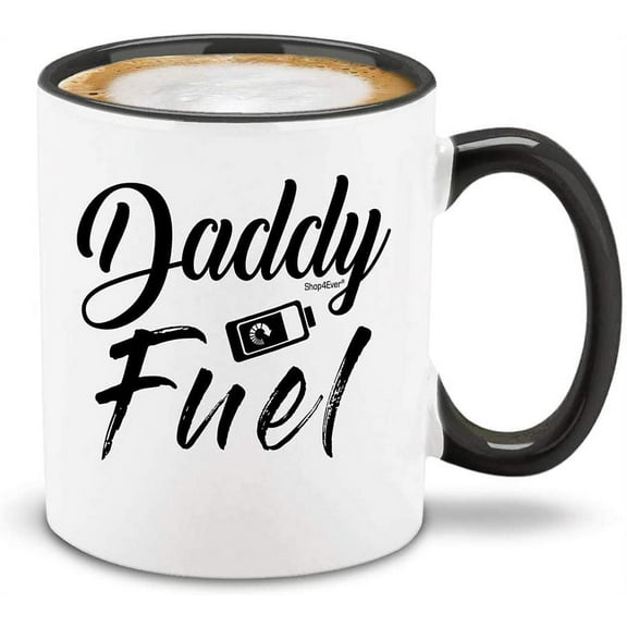 Shop4ever Daddy Fuel Black Handle Ceramic Coffee Mug Tea Cup Funny Mug For New Dad (11oz.)