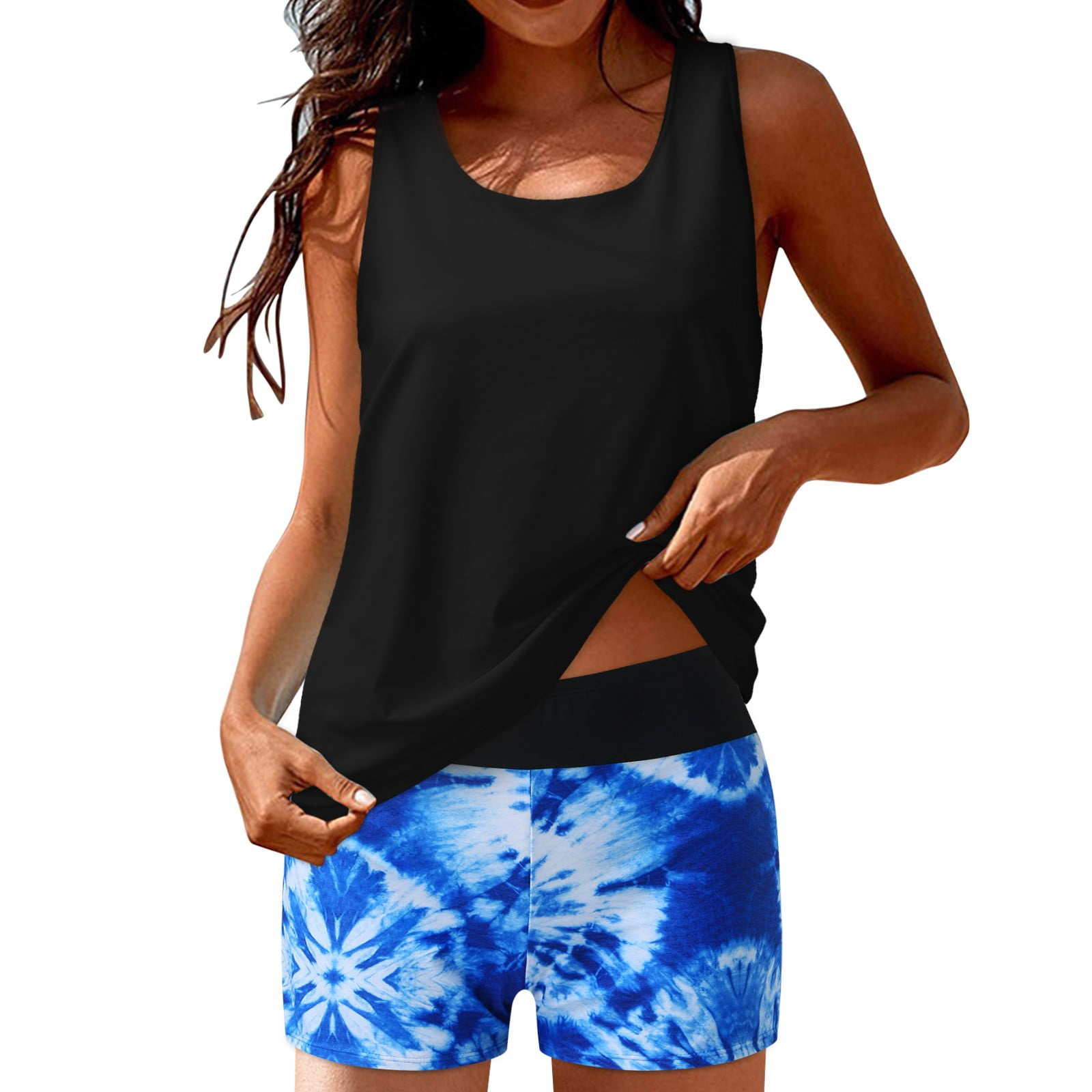 Tankini Swimsuits For Women 3 Piece Bathing Suits Swim Tank Top With Boy  Shorts And Bra Swimwear 