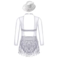 thumbnail image 3 of Yhong Grande Fille Ourlet à Franges Samba Rumba Jazz Robe de Danse Lyrique Tango Latin Compétition Vêtements de Danse Argent 10, 3 of 4