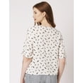thumbnail image 2 of Moomaya WomenS Printed Round Neck Top, Tie-Up Cold Shoulder Top, 2 of 8