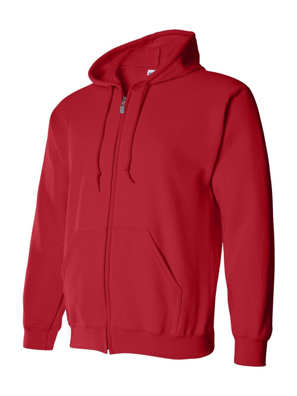 red zip hoodie