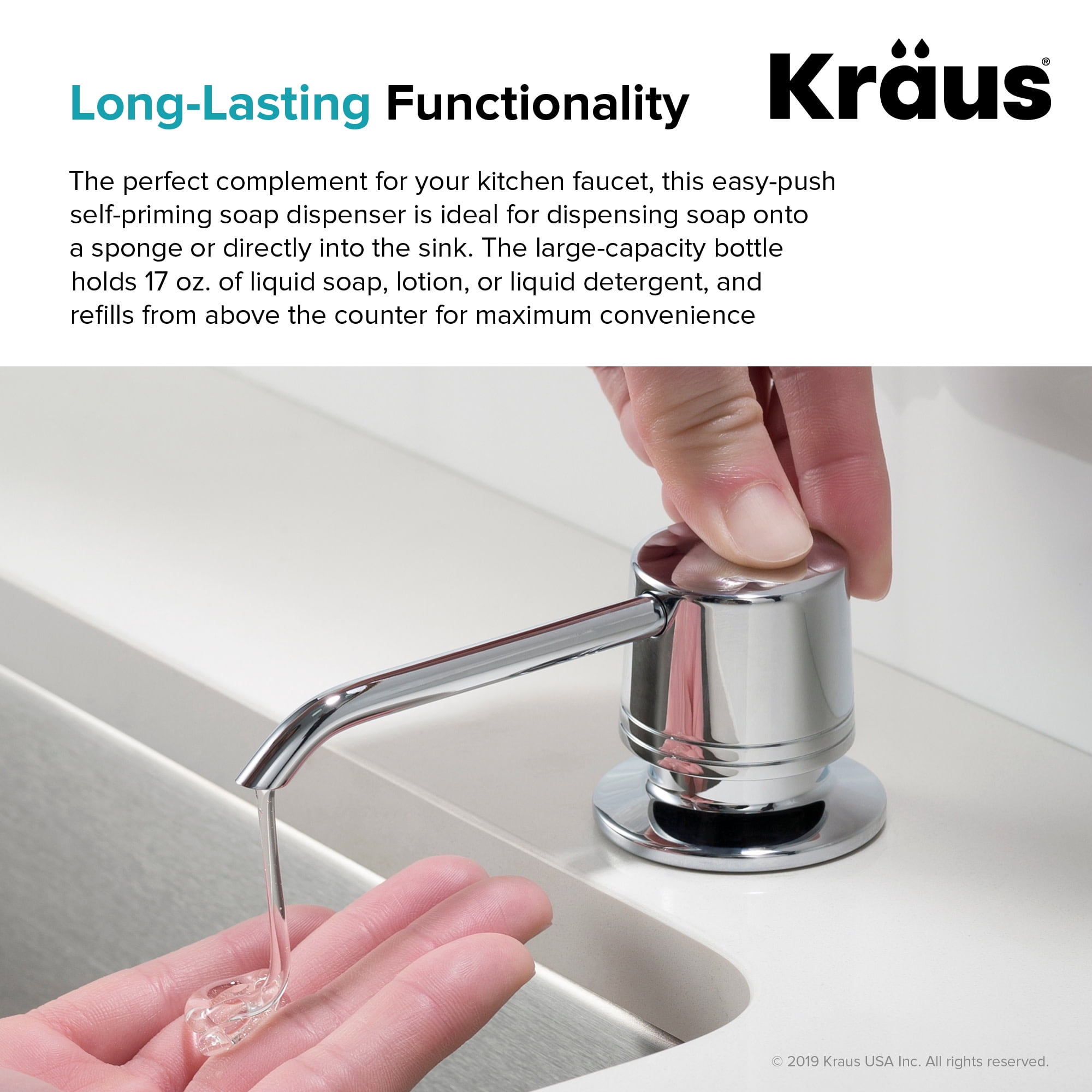 KRAUS Kitchen Soap and Lotion Dispenser in Stainless Steel