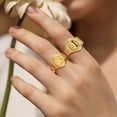 thumbnail image 3 of KeyStyle Initial Rings for Women & Men A-Z Letter Alphabet Rings 18K Gold Plated Hexagon Adjustable Rings Jewelry Mother's Day Birthday Gift for Her, Letter G, 3 of 11
