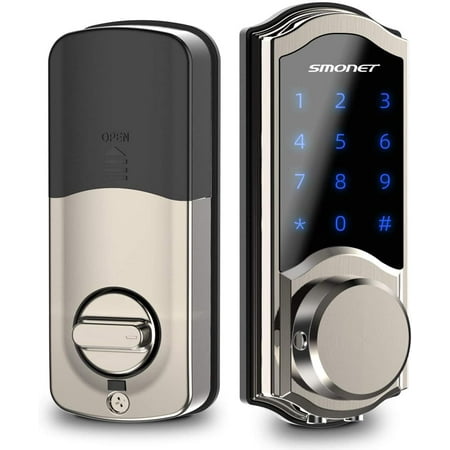 View of Smart Deadbolt, Door Lock Keyless Entry, Bluetooth Locks Front Door ...