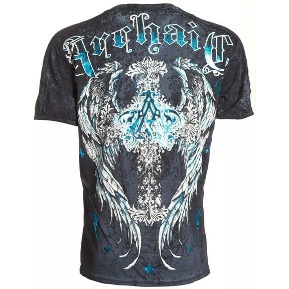 ARCHAIC by AFFLICTION Black MAUSOLEUM Short Sleeve Slim Fit Y2K T-shirt NWT