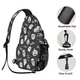 thumbnail image 3 of Sling Backpack,Ghost Boo Halloween Pattern Sling Bag with Water Bottle Holder,Waterproof Sling Bag for Men/Women with Headphone Jack for Hiking,Travel, 3 of 6