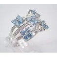 thumbnail image 3 of 2Ct Round Cut Simulated Blue Topaz Multirow Women's Band Wedding Ring 14K White Gold Plated 925 Silver For Her, 3 of 5