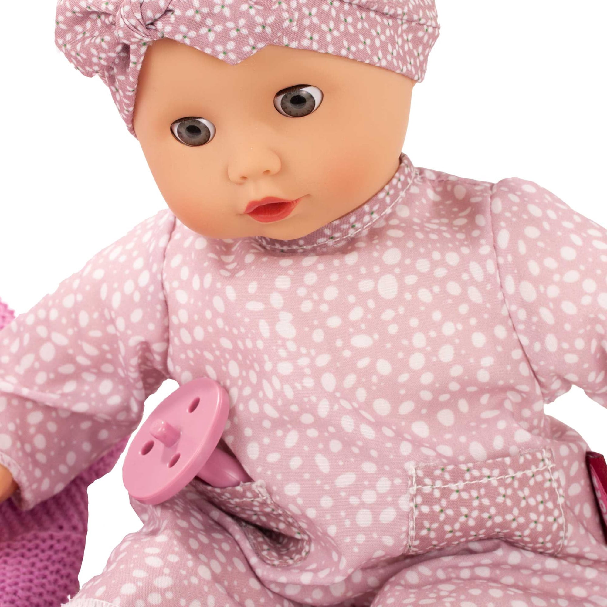 Gotz Muffin Soft Mood Bald Baby Doll with Blue Sleeping Eyes for Ages 18 Months and Up