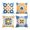 Blue2, variant on Orange Talavera Throw Pillow Covers Set of 4, Mexican Tile Decorative Cushion Covers 18x18 Inch, Boho Colorful Geometric Pillowcases for Sofa Couch Bed Patio Outdoor Decor, Hidden Zipper