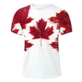 thumbnail image 5 of Yertdoel Men T-shirts Crew Neck Short Sleeve Canada Day Maple Leaf Print Shirts Soft Comfortable Breathable Outdoor Workout Running Summer Casual Tops, 5 of 9