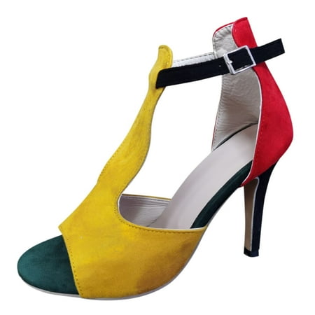

High Heels for Women Laceup Fashion Pointed Sandals Heels High Breathable Women S Casual Shoes Peeptoe Women S High Heels High Heels Suede Multicolor 38