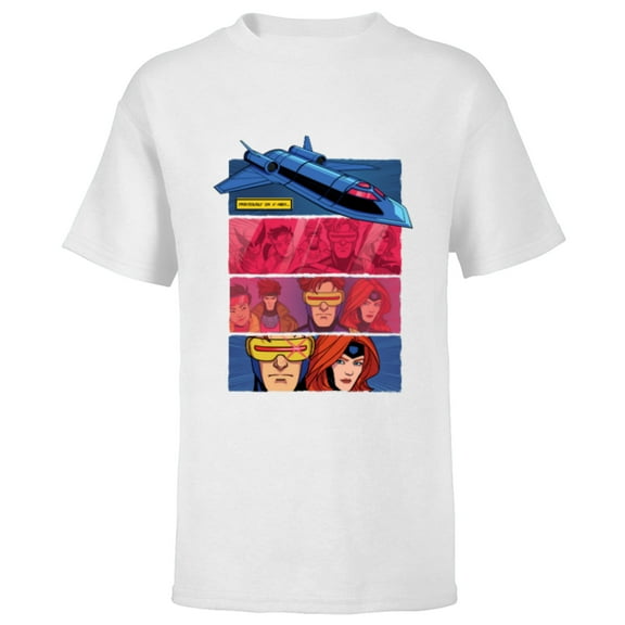 Marvel Studios X-Men ’97 Previously on X-Men Blackbird Zoom- Short Sleeve T-Shirt for Kids - Customized-White
