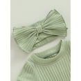 thumbnail image 5 of Spewahor Baby Girl 2 Piece Outfits Solid Color Short Sleeve Romper with Bow Headband Set Summer Clothes, 5 of 9
