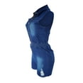 thumbnail image 7 of Mrat Jean Rompers Women's Stretchy Zipper Denim Bodysuit Elastic High Waist Denim Plus Size Overalls S-52 Blue m, 7 of 7