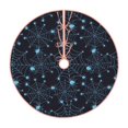 thumbnail image 2 of Halloween Christmas Tree Skirt - halloween blue spiderweb cobweb 30 Inches Christmas Tree Skirt for Halloween Holiday Indoor Home Christmas Tree Decorations with Three Ribbons, 2 of 7