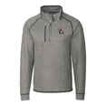 thumbnail image 2 of Men's Cutter & Buck Heather Gray NC State Wolfpack Mainsail Sweater-Knit Big & Tall Half-Zip Pullover Jacket, 2 of 3