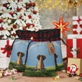 thumbnail image 6 of Rocae Elephant Dog Print Christmas Drawstring Linen Gift Bag with Drawstrings Treat Bag Goody Present Bags for Christmas Party Favor, 6 of 8