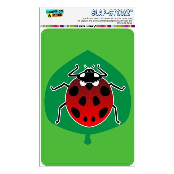 Red Ladybug on Green Leaf Ladybird Home Business Office Sign