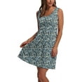 thumbnail image 3 of Women's Summer Dress 2025 A-Line Sleeveless Casual Sundress with Pockets Floral/Solid Frock, 3 of 6