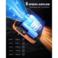 thumbnail image 3 of Ventilador de cintura portátil KIDEE con pantalla LED y linterna naranja, 3 of 8