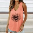 thumbnail image 2 of Fshinging Basic Cute Women Tank Top Summer Sleeveless V Neck Heart Graphic Beach Tunic Blouses&Shirts Orange XL, 2 of 5