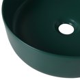 thumbnail image 7 of 15.7'' Round Vessel Sink, Bathroom Vessel Sinks, Bathroom Sinks Above Counter Porcelain Ceramic Vessel Vanity Sink Art Basin, Counter top Sink, Dark Green, 7 of 7