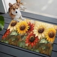 thumbnail image 3 of 2x3 Ft Entryway Area Rug, Summer Sunflowers Kitchen Rug Runner Washable Floor Mat, Vintage Oil Painting Red Yellow Floral Non Slip Indoor Door Mat Throw Carpet for Bathroom Living Room Bedroom, 3 of 8