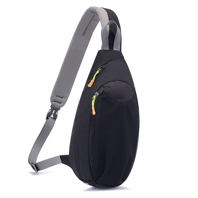Hukapapa Bolso de mensajero impermeable multifuncional bolso de hombro de ocio bolso de pecho deportivo negro