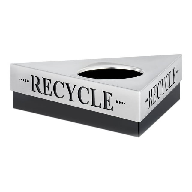 Safco Trifecta Recycle - Trash can lid - stainless steel - stainless steel
