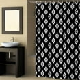 thumbnail image 2 of Fabric Shower Curtain, Boho Moroccan Geometric Black Bathroom Curtain with 12 Hooks Waterproof No Bad Odor Machine Washable Bath Curtains for Bathroom, Spa Room, 72"x84", 2 of 6