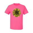 thumbnail image 2 of Artsy Cheetah Leopard Print Sunflower Fashion Men's Graphic T-Shirt, Neon Pink, X-Large, 2 of 3